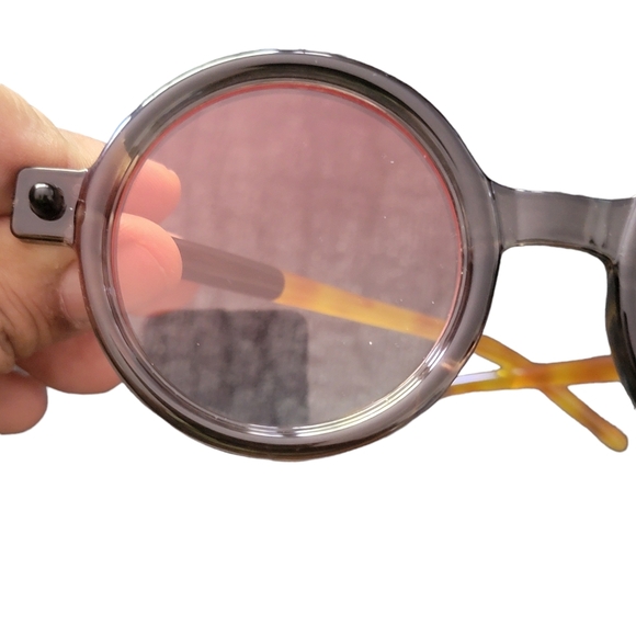 Trendy Retro Style Round Sunglasses for Men Women Y2K Oversized Gray/Pink - Picture 3 of 13